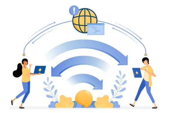 3d Banner of Wifi Internet Communication