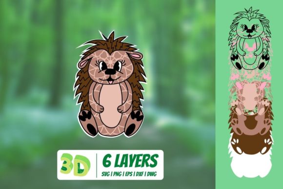 3D Hedgehog SVG