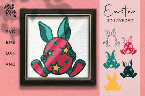 3D Layered Easter Bunny Design