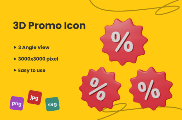 3D Promo Icon Design Assets