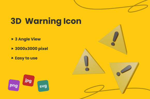 3D Warning Icon