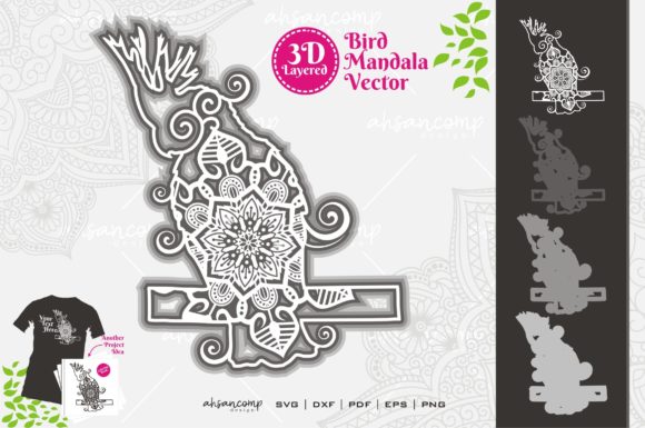 Cockatoo Mandala 10 SVG 3D Layered