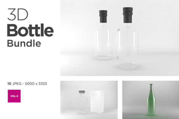 Elevate Your Brand Identity with the 3D Bottle Mockup Bundle Vol-2
