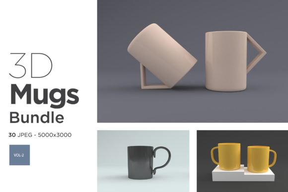 Elevate Your Brand Identity with the 3D Mugs Mockup Bundle Vol-2