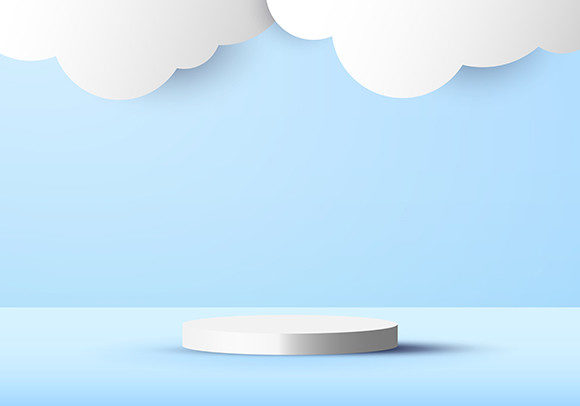 Elevating Product Presentation with the 3D White Cylinder Podium Cloud