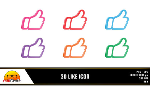 Evaluating the 3D Like Icon with Thumbs Up for Modern Digital Design Projects