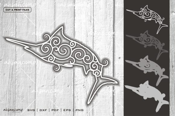 Fish Vector 5 SVG 3D Layered