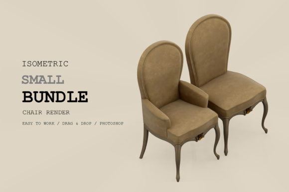 Isometric Chair 3D Render Pack 299