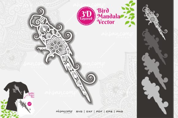 Parrot Mandala Vector 3D Layered 5: Elevating Your Digital Craft Projects