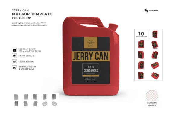 Transform Your Packaging Designs with the Jerry Can 3D Mockup Template Bundle