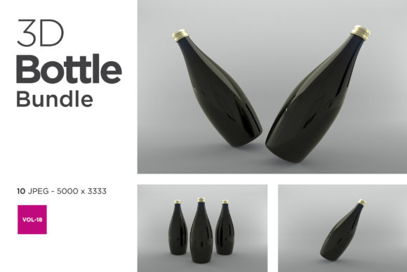 Transform Your Product Presentations with the 3D Bottle Mockup Bundle Vol-18