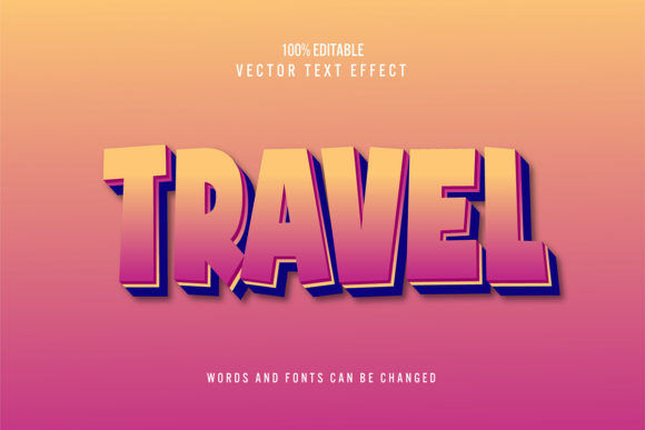 Travel 3d Editable Text Effect